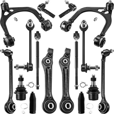 16pcs Front Suspension Kit for RWD 05-2010 Chrysler 300, 08-2010 Dodge Challenger, 06-2010 Charger, 05-2008 Magnum, Lower & Upper Control Arms Ball Joints Inner Outer Tie Rods Sway Bars 2 Boots in Saudi Arabia