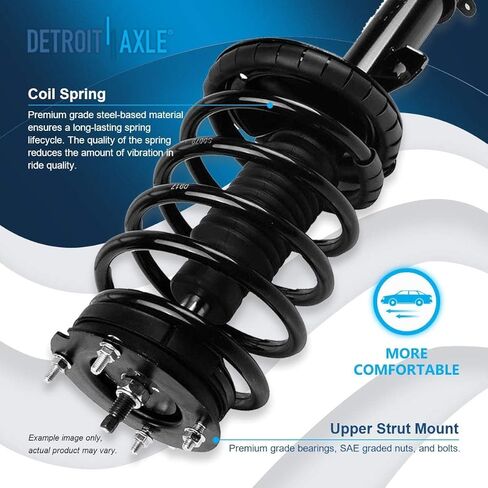 Detroit Axle - 6pc مجموعة تعليق الواجهة الأمامية لعام 2005-2010 Ford Mustang ، اثنين من الدعامات مع مجموعة الربيع لفائف 2 أذرع التحكم السفلى مع مفصل الكرة 2 Sway Bar End Links 2006 2007 2009 2009 البديل in Saudi Arabia