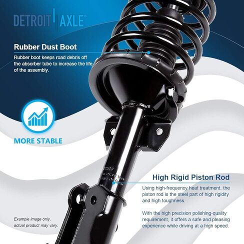 Detroit Axle - 6pc مجموعة تعليق الواجهة الأمامية لعام 2005-2010 Ford Mustang ، اثنين من الدعامات مع مجموعة الربيع لفائف 2 أذرع التحكم السفلى مع مفصل الكرة 2 Sway Bar End Links 2006 2007 2009 2009 البديل in Saudi Arabia