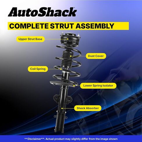 AutoShack Front Left or Right Complete Strut and Coil Spring Assembly Replacement for Audi A3 Quattro VW Eos Golf Rabbit Passat CC 2005-2014 Jetta 2012-2013 Beetle Driver or Passenger Side CST100279 in Saudi Arabia
