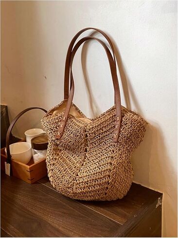Verdusa Women's Wactor Straw Straw Bag Bag Bag Double Handarm Counter Bag in Saudi Arabia