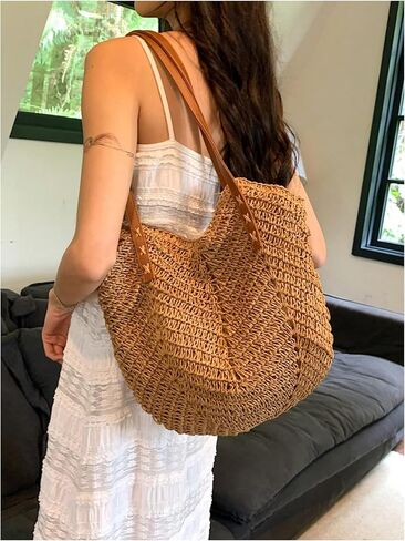 Verdusa Women's Wactor Straw Straw Bag Bag Bag Double Handarm Counter Bag in Saudi Arabia