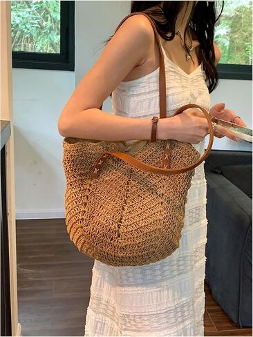 Verdusa Women's Wactor Straw Straw Bag Bag Bag Double Handarm Counter Bag in Saudi Arabia