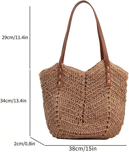 Verdusa Women's Wactor Straw Straw Bag Bag Bag Double Handarm Counter Bag in Saudi Arabia