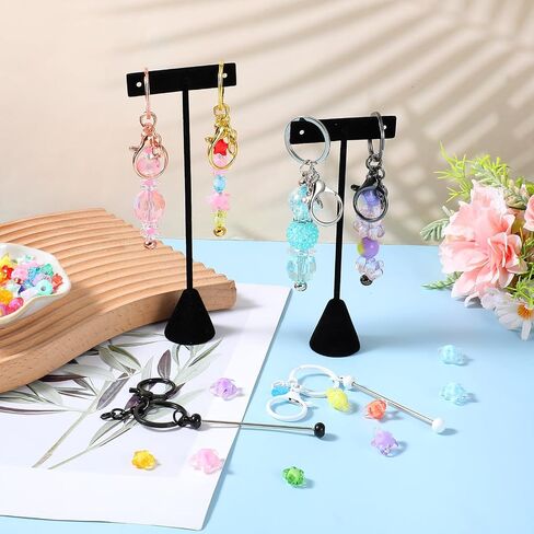 24 Pcs Beadable Keychain Bars Metal Bead Keychain Making Kit Bulk DIY Silver Blank Beadable Keychains for Pendant Women Men DIY Crafts Jewelry Making Gift in Saudi Arabia
