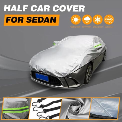 Car Cover for Mercedes 300TD 1978-1986 Waterproof Half Car Cover for Outdoor Sun Rain Dust UV Protector for Windshield in Saudi Arabia