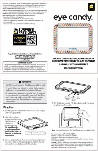 Eye Candy AS-SEEN-ON-TV Full Page Book Magnifier and Light to See Pages 3X Bigger, Optical Grade, Anti-Glare Page Magnifier & Book Light with Dimmable Brightness, (Pack of 4) in Kuwait