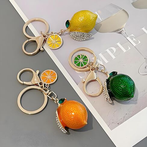 Cute Keychain for Women for Bag,Keychain for Bag Charms,Fruit Lemon Keychains for Women Bags or Purses in Saudi Arabia