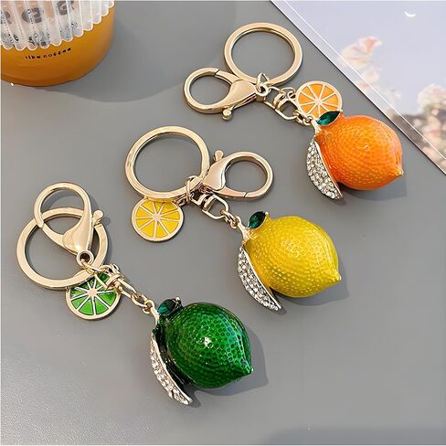 Cute Keychain for Women for Bag,Keychain for Bag Charms,Fruit Lemon Keychains for Women Bags or Purses in Saudi Arabia