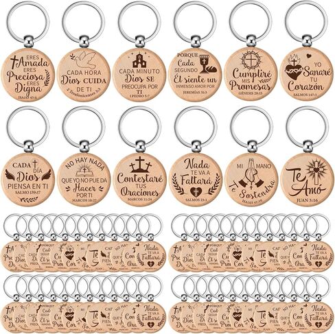 Realspring Spanish Christian Keychain Llaveros Cristianos En Español Bible Verse Wooden Quotes Keychain Religious Gift in Saudi Arabia