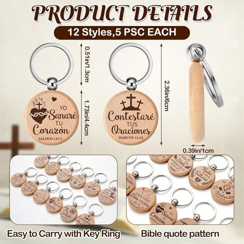 Realspring Spanish Christian Keychain Llaveros Cristianos En Español Bible Verse Wooden Quotes Keychain Religious Gift in Saudi Arabia