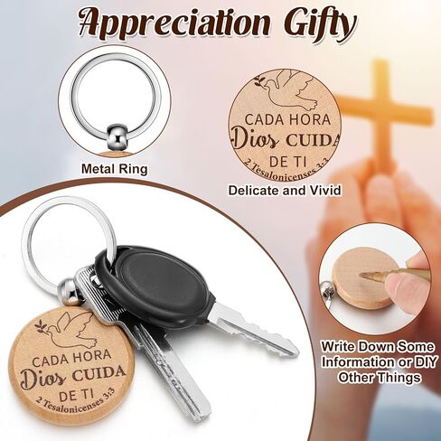 Realspring Spanish Christian Keychain Llaveros Cristianos En Español Bible Verse Wooden Quotes Keychain Religious Gift in Saudi Arabia
