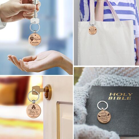 Realspring Spanish Christian Keychain Llaveros Cristianos En Español Bible Verse Wooden Quotes Keychain Religious Gift in Saudi Arabia