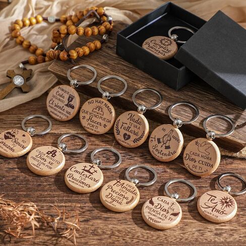 Realspring Spanish Christian Keychain Llaveros Cristianos En Español Bible Verse Wooden Quotes Keychain Religious Gift in Saudi Arabia