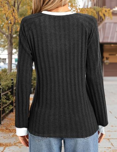 Kate Kasin Long Sleeve Shirts for Women Casual Tunic Tops Loose Fit Dressy Crew Neck Pullover Basic Fall Sweaters 2025 in Saudi Arabia