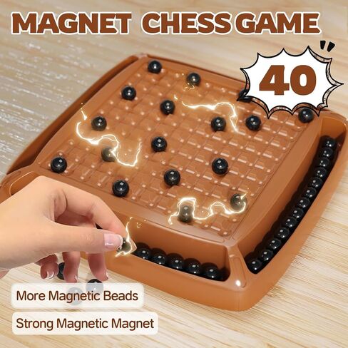 لعبة الشطرنج المغناطيسية ، لعبة المغناطيس ، لعبة Magnet Board مع سلسلة للأطفال والكبار ، لعبة Magnet Chess مع 20 حجرًا ، ألعاب استراتيجية Magnet Chess للأطفال والبالغين in Saudi Arabia