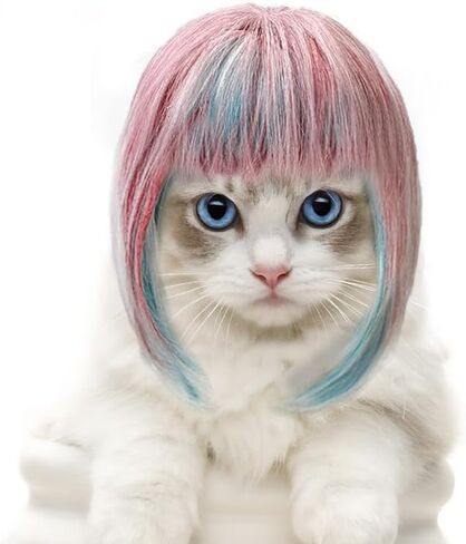 Tangpan Dog Wig Pet High Temperture Wire Wig Color Blue Short in Saudi Arabia