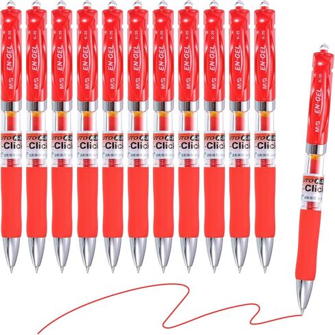M&G Gel Pen Medium Point 0.5mm, 12 Pack Quick Dry Smooth Retractable Dark Blue Gel Ink Rollerball Pen for Home Office Writing Note Taking Journaling Business, Style 1 in Saudi Arabia