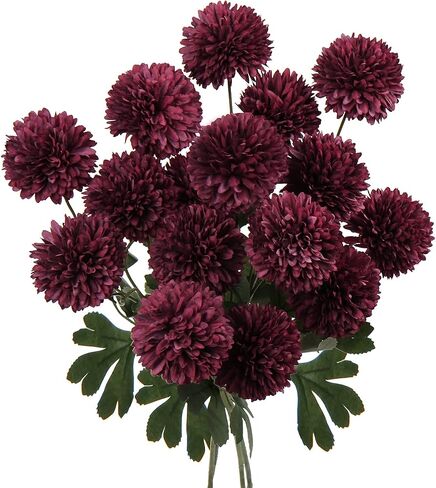 DILATATA 23 inch Tall Chrysanthemum Fake Mums Flowers for Decoration Rustic Flowers Artificial Chrysanthemum Flower Arrangement for Home Office Wedding Table Decor- Fake Red Flowers Faux Mum 4 Pack in Saudi Arabia