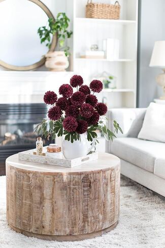 DILATATA 23 inch Tall Chrysanthemum Fake Mums Flowers for Decoration Rustic Flowers Artificial Chrysanthemum Flower Arrangement for Home Office Wedding Table Decor- Fake Red Flowers Faux Mum 4 Pack in Saudi Arabia