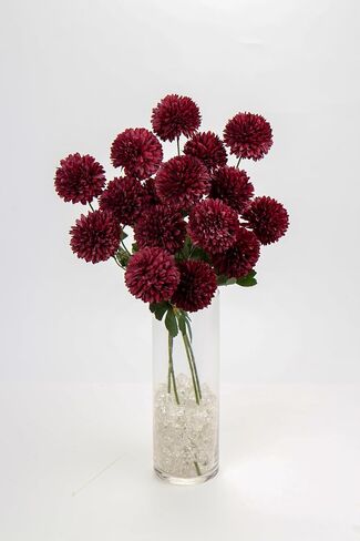 DILATATA 23 inch Tall Chrysanthemum Fake Mums Flowers for Decoration Rustic Flowers Artificial Chrysanthemum Flower Arrangement for Home Office Wedding Table Decor- Fake Red Flowers Faux Mum 4 Pack in Saudi Arabia