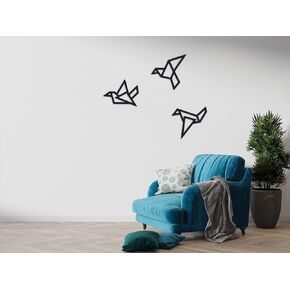 Geometric Origami Birds Metal Wall Decor, 3 Birds Metal Wall Art, Birds Wall Decor, Geometric Wall Decor, Bird Signs, Housewarming Gift, Metal Birds Hanging (Set of 3) in Saudi Arabia