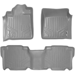 SMARTLINER Custom Fit Floor Mats 2 Row Liner Set Grey for 2007-2011 Toyota Tundra CrewMax Cab in Kuwait