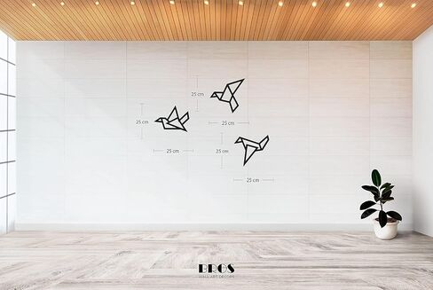 Geometric Origami Birds Metal Wall Decor, 3 Birds Metal Wall Art, Birds Wall Decor, Geometric Wall Decor, Bird Signs, Housewarming Gift, Metal Birds Hanging (Set of 3) in Saudi Arabia