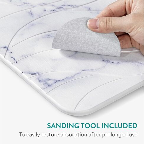 Navaris Diatomaceous Earth Bath Mat - Gray Diatomite Stone Floor Mat for Bathroom and Shower at Home - Quick Dry, Non Slip, Absorbent 23.6" x 15.4" in Saudi Arabia