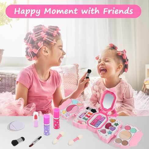 Topsolid Kids Makeup Kit for Girl, Real Washable Makeup for Kids with Mirror, Kids Makeup Sets for Girls 5-8, Princess Toys Cosmetic Set, Christmas & Birthday Gifts Toys for 3 4 5 6 7 8 Year Old Girls in Kuwait