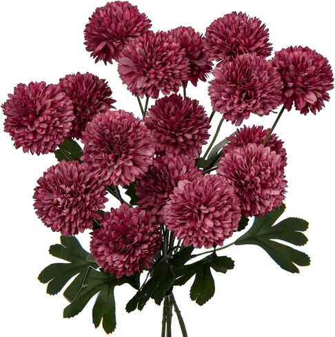 DILATATA 23 inch Tall Chrysanthemum Fake Mums Flowers for Decoration Rustic Flowers Artificial Chrysanthemum Flower Arrangement for Home Office Wedding Table Decor- Fake Red Flowers Faux Mum 4 Pack in Saudi Arabia
