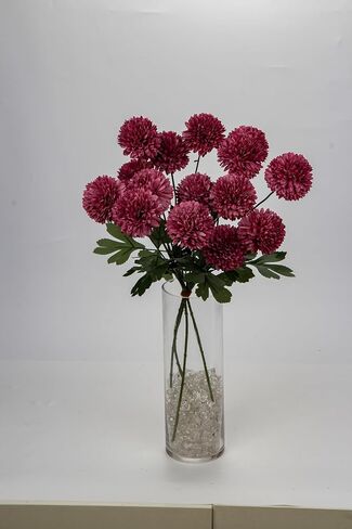 DILATATA 23 inch Tall Chrysanthemum Fake Mums Flowers for Decoration Rustic Flowers Artificial Chrysanthemum Flower Arrangement for Home Office Wedding Table Decor- Fake Red Flowers Faux Mum 4 Pack in Saudi Arabia