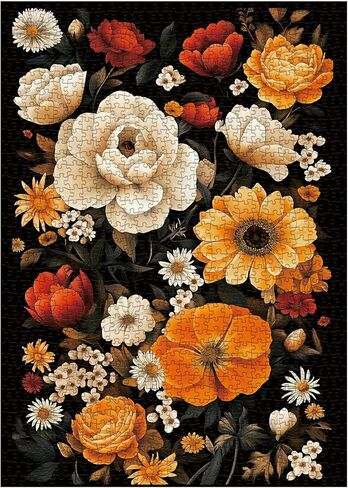 3D Pretty Flower Puzzles for Adults 1000 Pieces, Beautiful Plant Art Floral Jigsaw Puzzles, Challenging Colorful Wildflower Pages Aesthetic Purple Puzzle in Saudi Arabia
