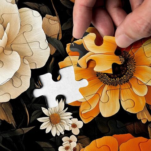 3D Pretty Flower Puzzles for Adults 1000 Pieces, Beautiful Plant Art Floral Jigsaw Puzzles, Challenging Colorful Wildflower Pages Aesthetic Purple Puzzle in Saudi Arabia