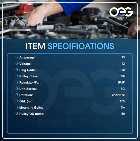 OEG Parts New Alternator Compatible With 1996 1997 Compatible With F250 F350 F53 7.5L & 1992-1994 Aerostar V6 3.0L F1SU-10300-BA, F29U-10300-AB, F69U-10300-AA, AFD0076, 40014018, 40014018R in Saudi Arabia