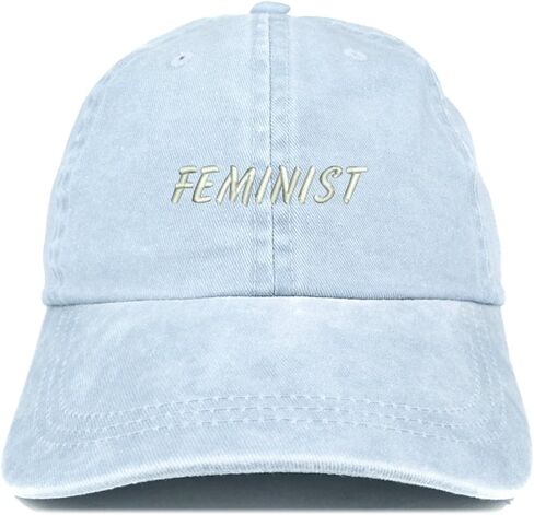 Trendy Apparel Shop Feminist Embroidered Washed Cotton Adjustable Cap in Saudi Arabia
