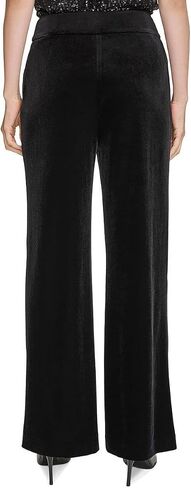 Calvin Klein Womens Whitney Velvet High-Rise Wide Leg Pants Black 8 in Saudi Arabia