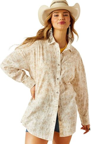 ARIAT Women's Comic Toile Poppy Summer Overshirt in Saudi Arabia