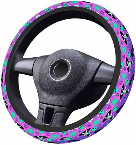 Astronauts and Aliens Car Steering Wheel Cover Travel and Exploration in Space Steering Wheel Cover Car Decor Suitable for Most Vehicles Including Trucks and SUV in Saudi Arabia
