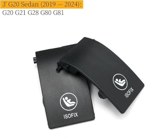 Rear Row Child Seat Anchor ISOFIX Cover Fit for BMW 3 Series G20 G21 G28 G80 G81 2019 2020 2021 2022 2023 2024, Car Seat Safety Belt Hook Buckle Covers Replacement (Black,1PCS) in Saudi Arabia