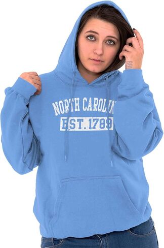 Classic Teaze Vintage North Carolina Distressed Est Hoodie Sweatshirt Women Men in Kuwait