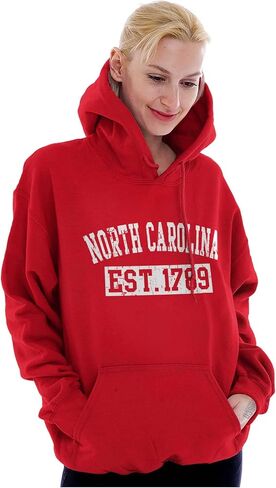 Classic Teaze Vintage North Carolina Distressed Est Hoodie Sweatshirt Women Men in Kuwait