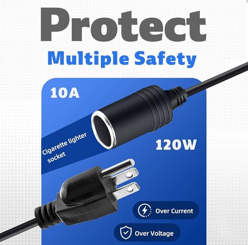محول AC إلى DC 110V إلى 12 فولت ، محول 10A 120W ، مقبس ولاعة السجائر 12 فولت إلى الجدار لثلاجة السيارة ، نفخ الإطارات ، نظافة فراغ ، مبرد عديمة الفائدة in Kuwait