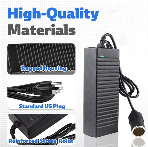 محول AC إلى DC 110V إلى 12 فولت ، محول 10A 120W ، مقبس ولاعة السجائر 12 فولت إلى الجدار لثلاجة السيارة ، نفخ الإطارات ، نظافة فراغ ، مبرد عديمة الفائدة in Kuwait