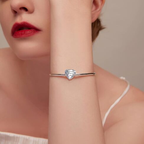 Angel Wing Heart Charm Cubic Zirconia Bead متوافق مع سوار Pandora in Saudi Arabia