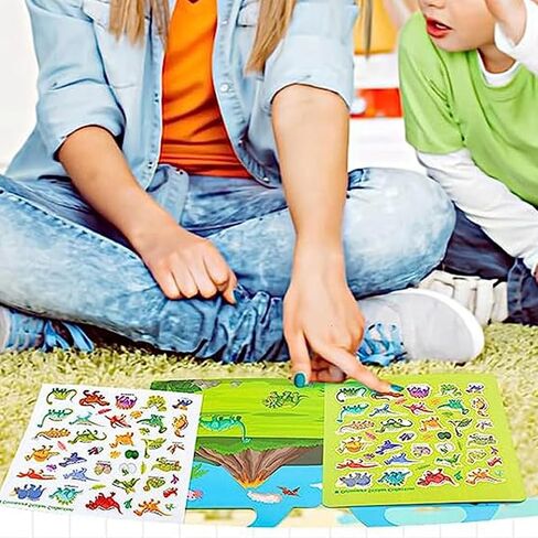 Reusable Sticker Book for Kids, Vehicles Truck Stickers Educational Learning Toys Travel Stickers Activity Books for Toddler Girls Boys Age 3+ Birthday Gifts in Kuwait