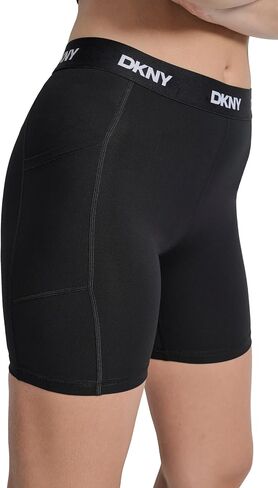 DKNY Women's Logo Waistband Compression Biker Short in Saudi Arabia