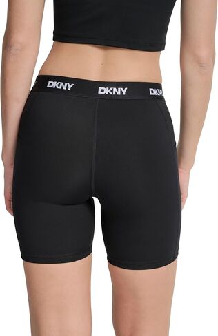 DKNY Women's Logo Waistband Compression Biker Short in Saudi Arabia