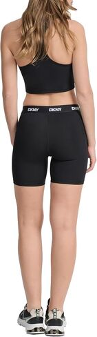 DKNY Women's Logo Waistband Compression Biker Short in Saudi Arabia