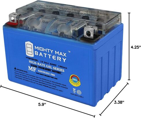Mighty Max Battery YTX9-BS Gel Battery for Honda TRX 125 250 300 400EX Sportrax Fourtrax Brand Product in Saudi Arabia